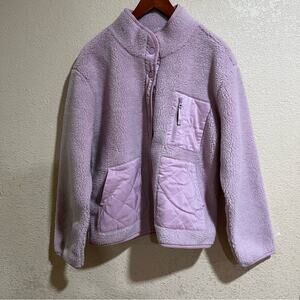 Rails Lorna Sherpa fleece jacket in lilac purple pink XS